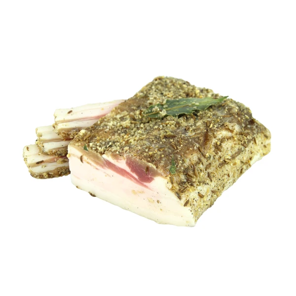 Сало с прослойкой мяса и чеснок