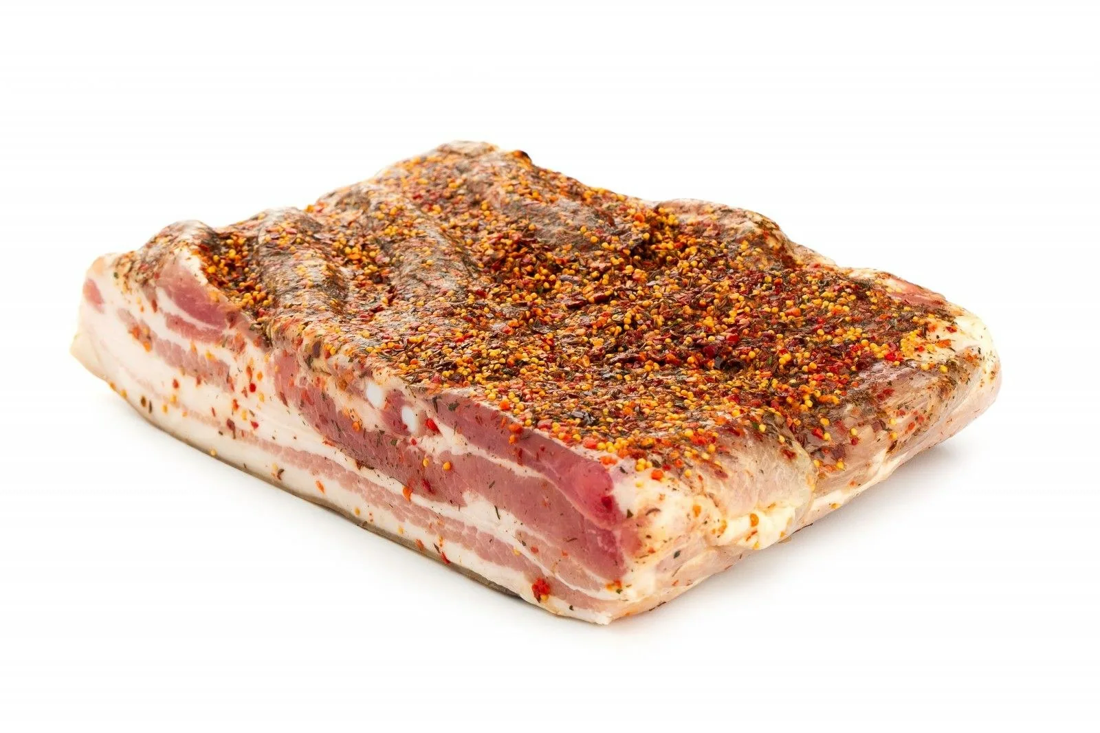 Сало белое с прослойкой мяса и горчицей